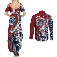 Polynesia Beach Volleyball Personalized Couples Matching Summer Maxi Dress and Long Sleeve Button Shirt Special LT7 - Polynesian Pride