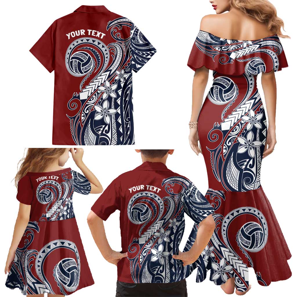Polynesia Beach Volleyball Personalized Family Matching Mermaid Dress and Hawaiian Shirt Special