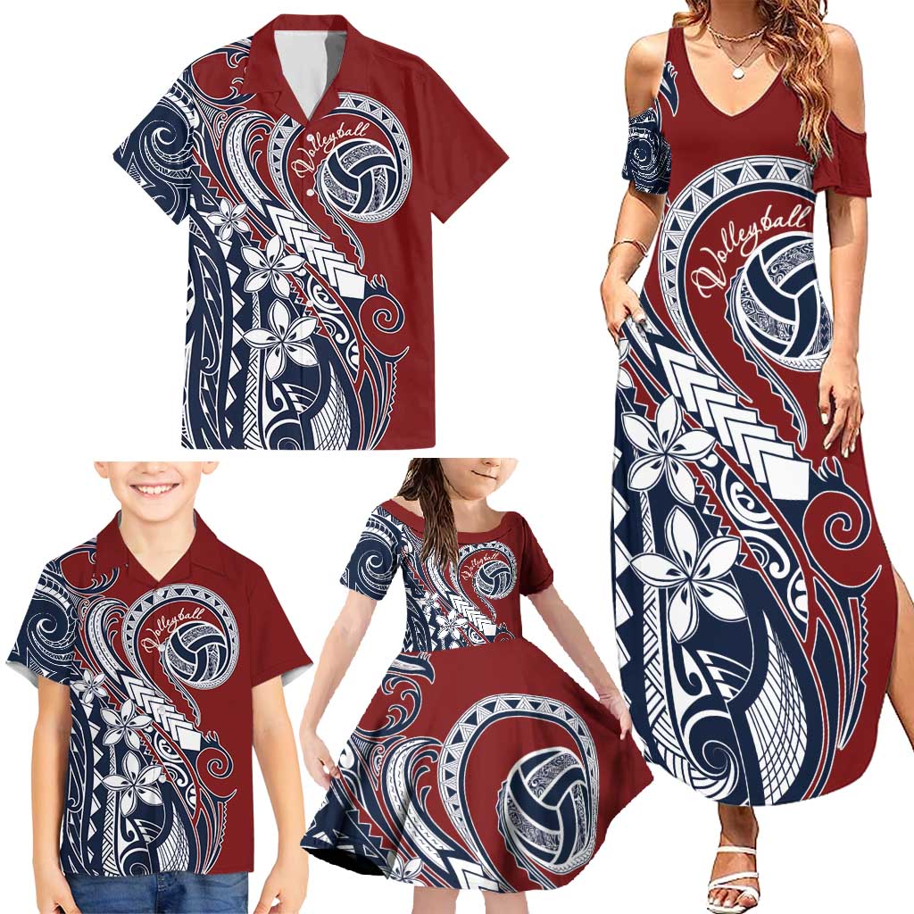 Polynesia Beach Volleyball Personalized Family Matching Summer Maxi Dress and Hawaiian Shirt Special