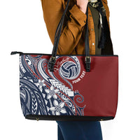 Polynesia Beach Volleyball Personalized Leather Tote Bag Special LT7 - Polynesian Pride