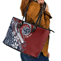 Polynesia Beach Volleyball Personalized Leather Tote Bag Special LT7 - Polynesian Pride