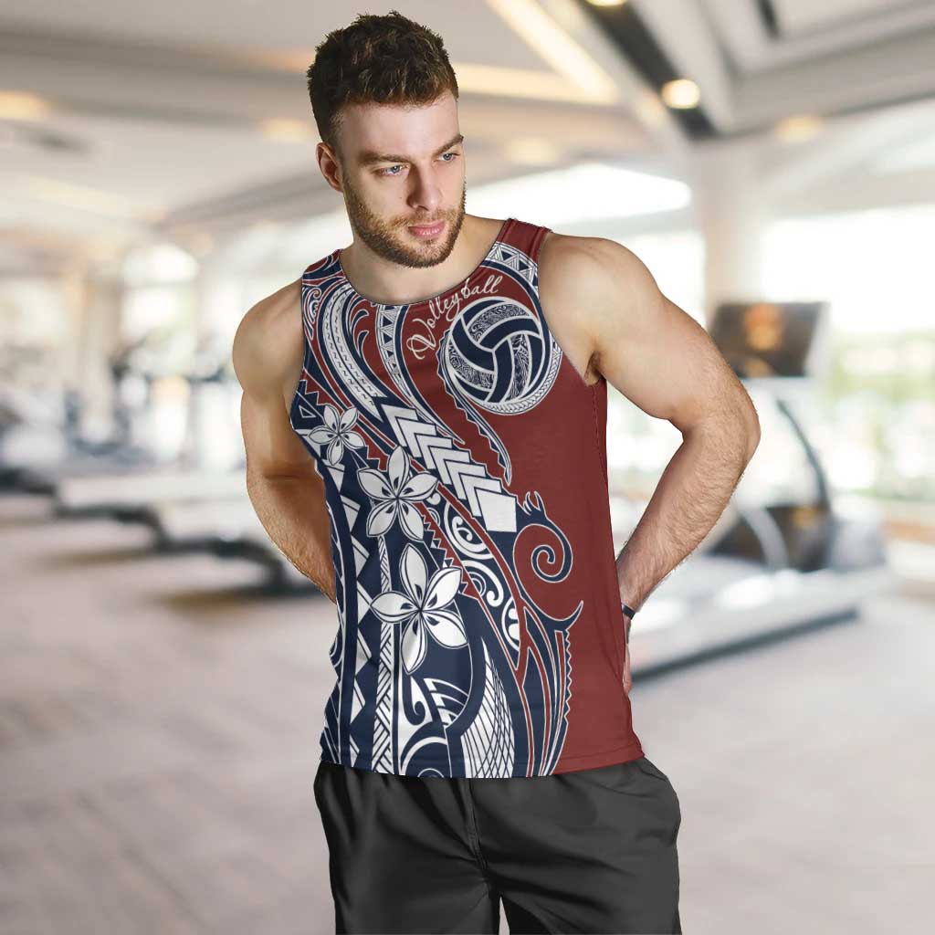 Polynesia Beach Volleyball Personalized Men Tank Top Special LT7 Red Blue - Polynesian Pride