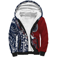 Polynesia Beach Volleyball Personalized Sherpa Hoodie Special LT7 Unisex Red Blue - Polynesian Pride