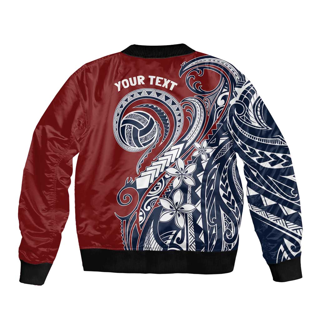 Polynesia Beach Volleyball Personalized Sleeve Zip Bomber Jacket Special