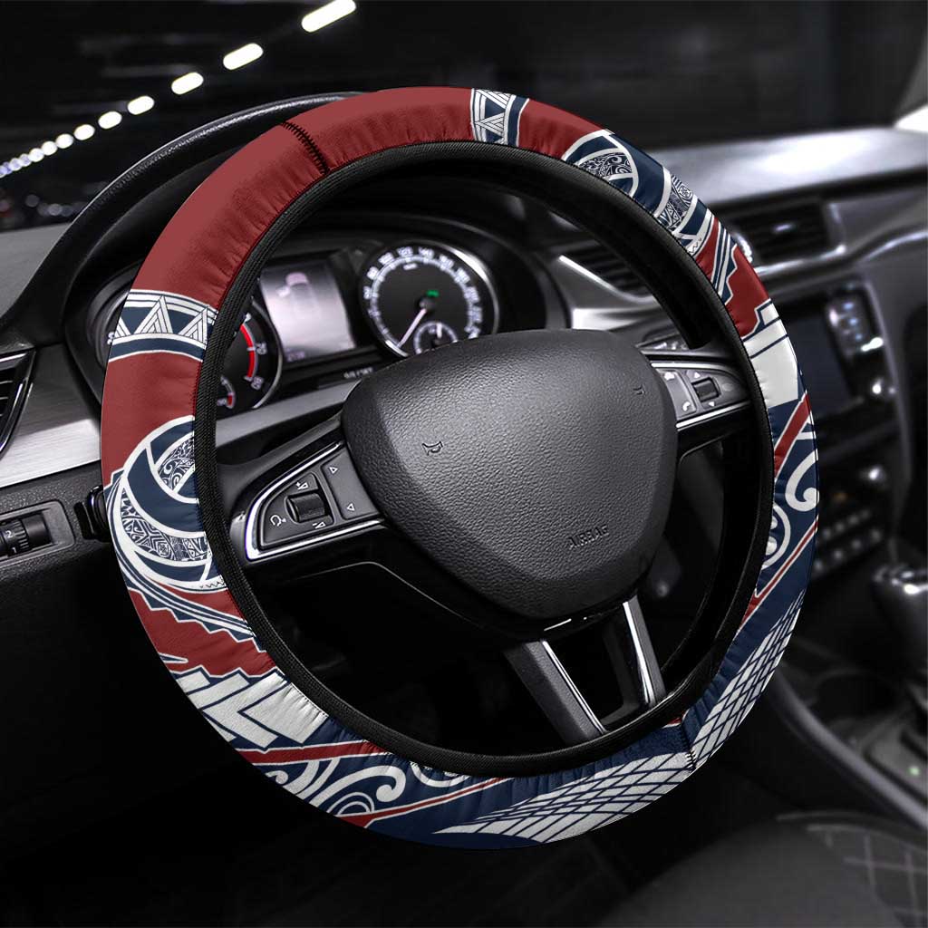 Polynesia Beach Volleyball Steering Wheel Cover Special LT7 Universal Fit Red Blue - Polynesian Pride