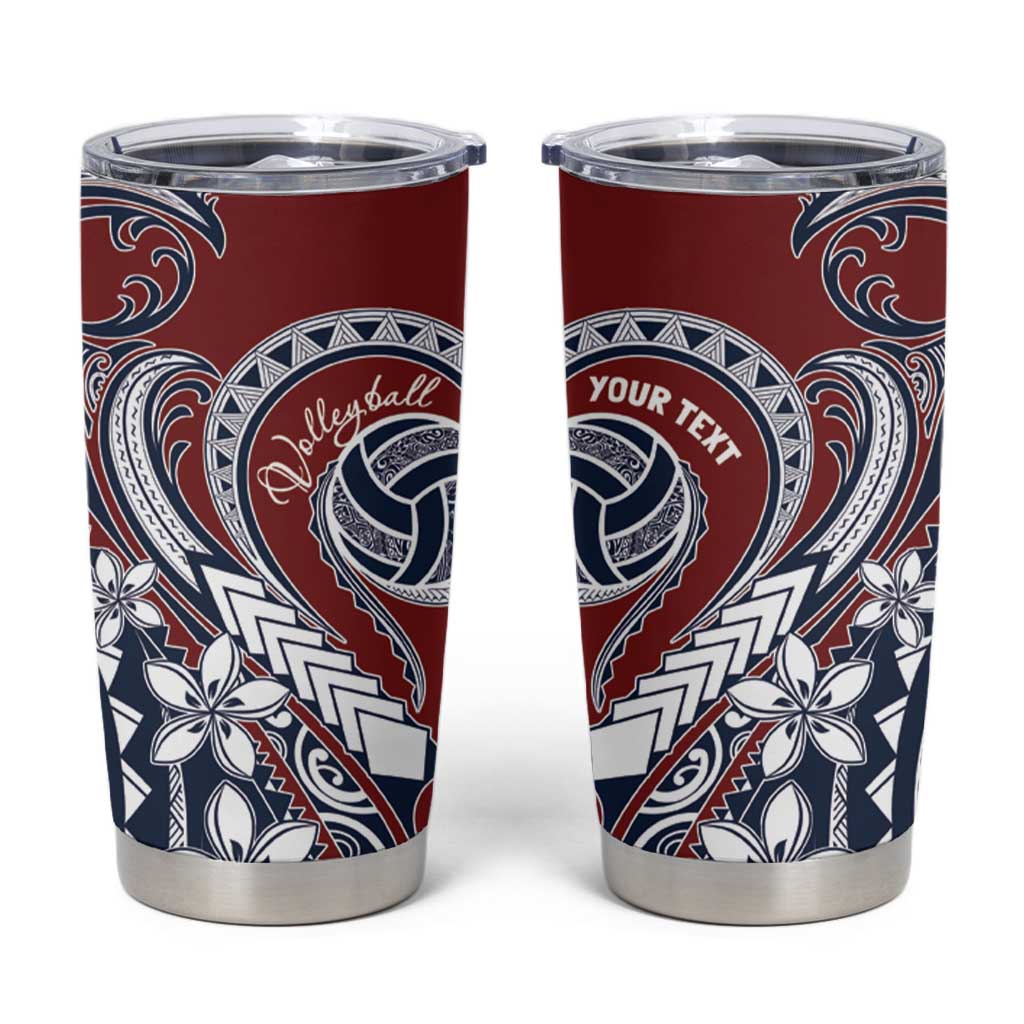 Polynesia Beach Volleyball Personalized Tumbler Cup Special LT7 Red Blue - Polynesian Pride