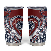 Polynesia Beach Volleyball Personalized Tumbler Cup Special LT7 Red Blue - Polynesian Pride