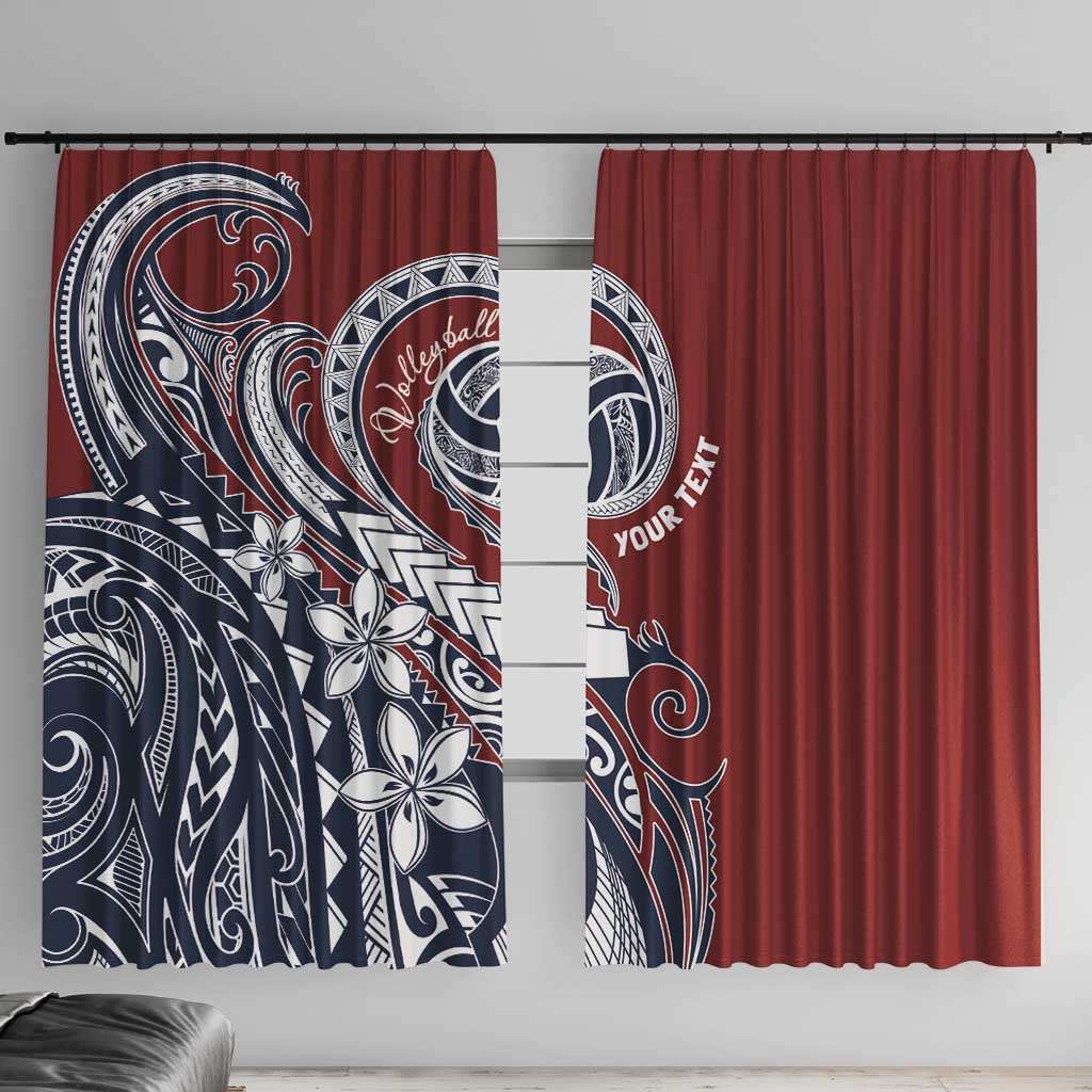 Polynesia Beach Volleyball Personalized Window Curtain Special LT7 With Hooks Red Blue - Polynesian Pride