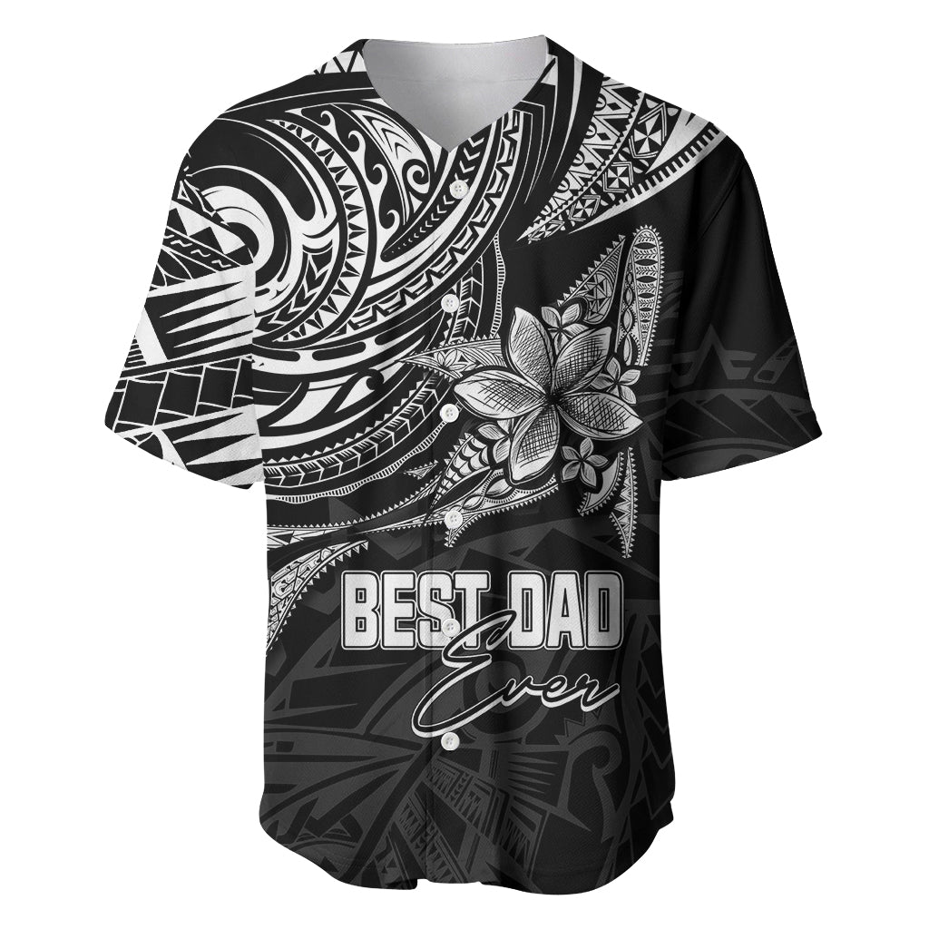 Personalised Father's Day Polynesian Baseball Jersey Best Dad Ever - Black LT7 Black - Polynesian Pride