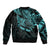 Personalised Father's Day Polynesian Bomber Jacket Best Dad Ever - Turquoise LT7 - Polynesian Pride