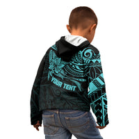Personalised Father's Day Polynesian Kid Hoodie Best Dad Ever - Turquoise LT7 - Polynesian Pride