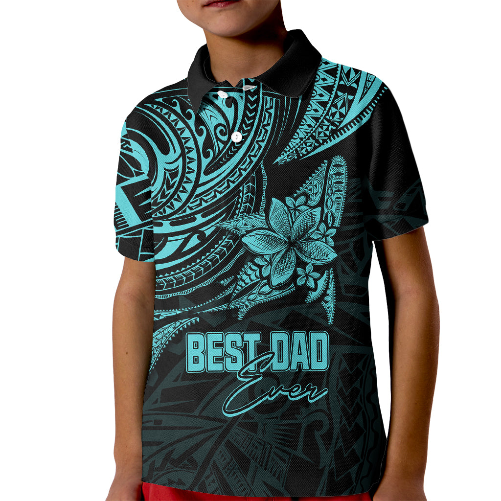 Personalised Father's Day Polynesian Kid Polo Shirt Best Dad Ever - Turquoise LT7 Kid Turquoise - Polynesian Pride