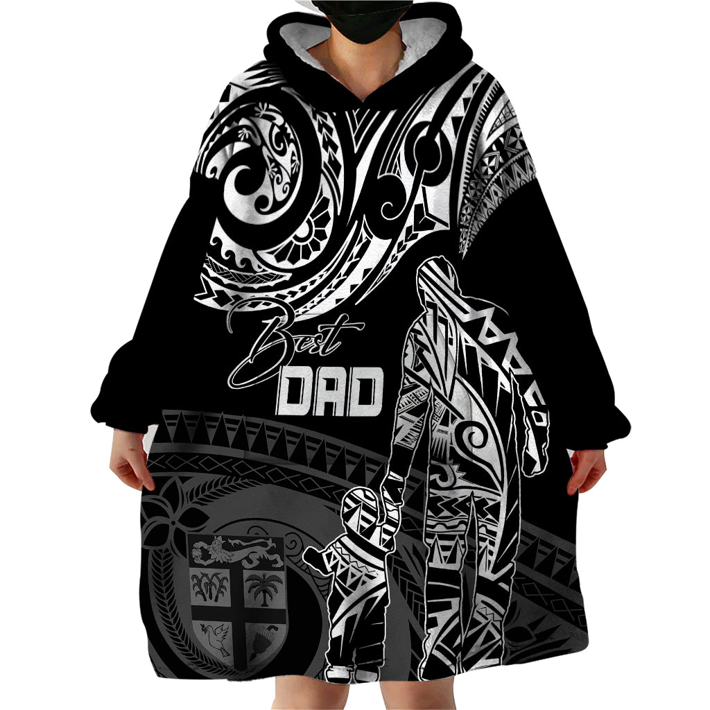 Personalised Father's Day Fiji Wearable Blanket Hoodie Polynesian Dad & Kid LT7 - Polynesian Pride