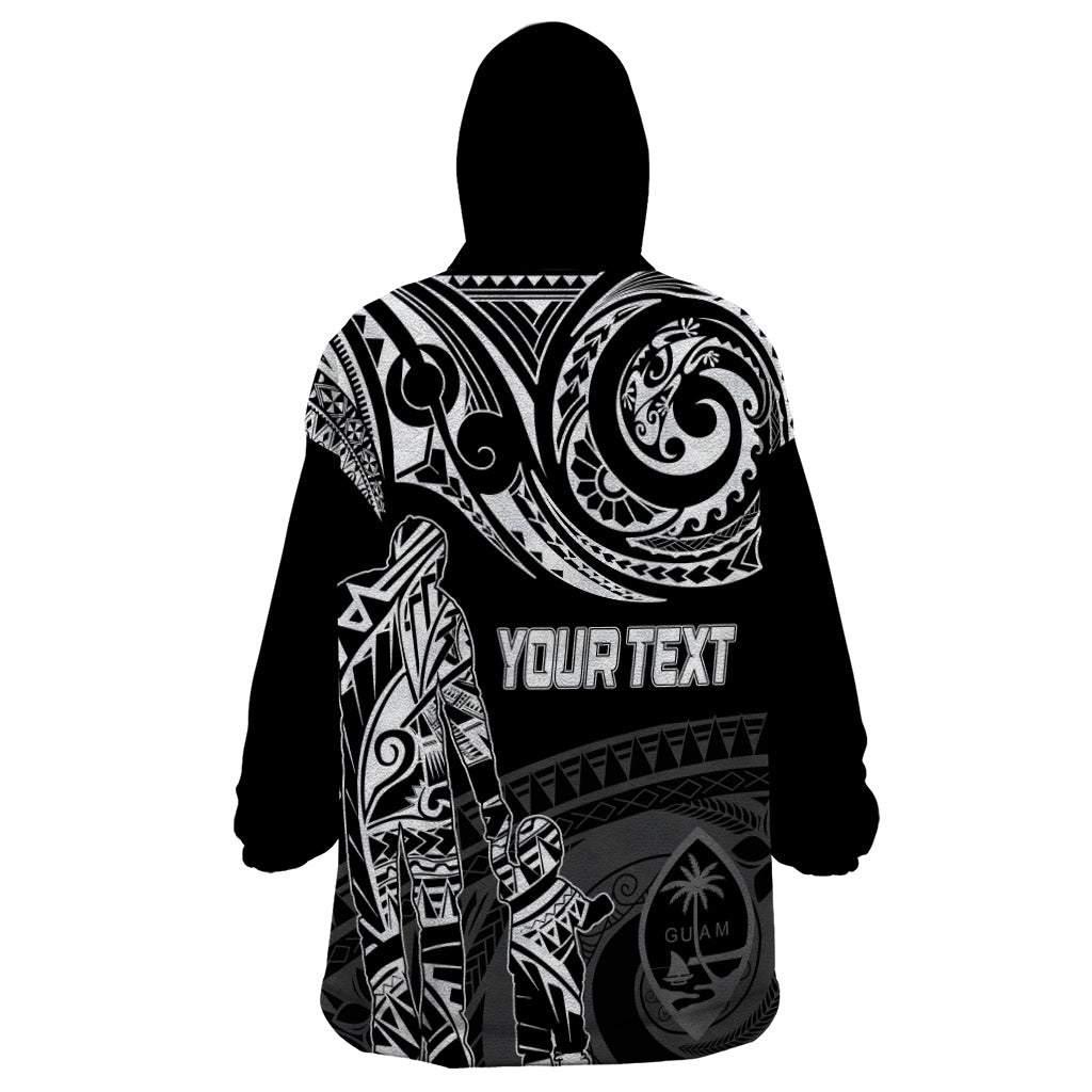 Personalised Father's Day Guam Wearable Blanket Hoodie Polynesian Dad & Kid LT7 - Polynesian Pride