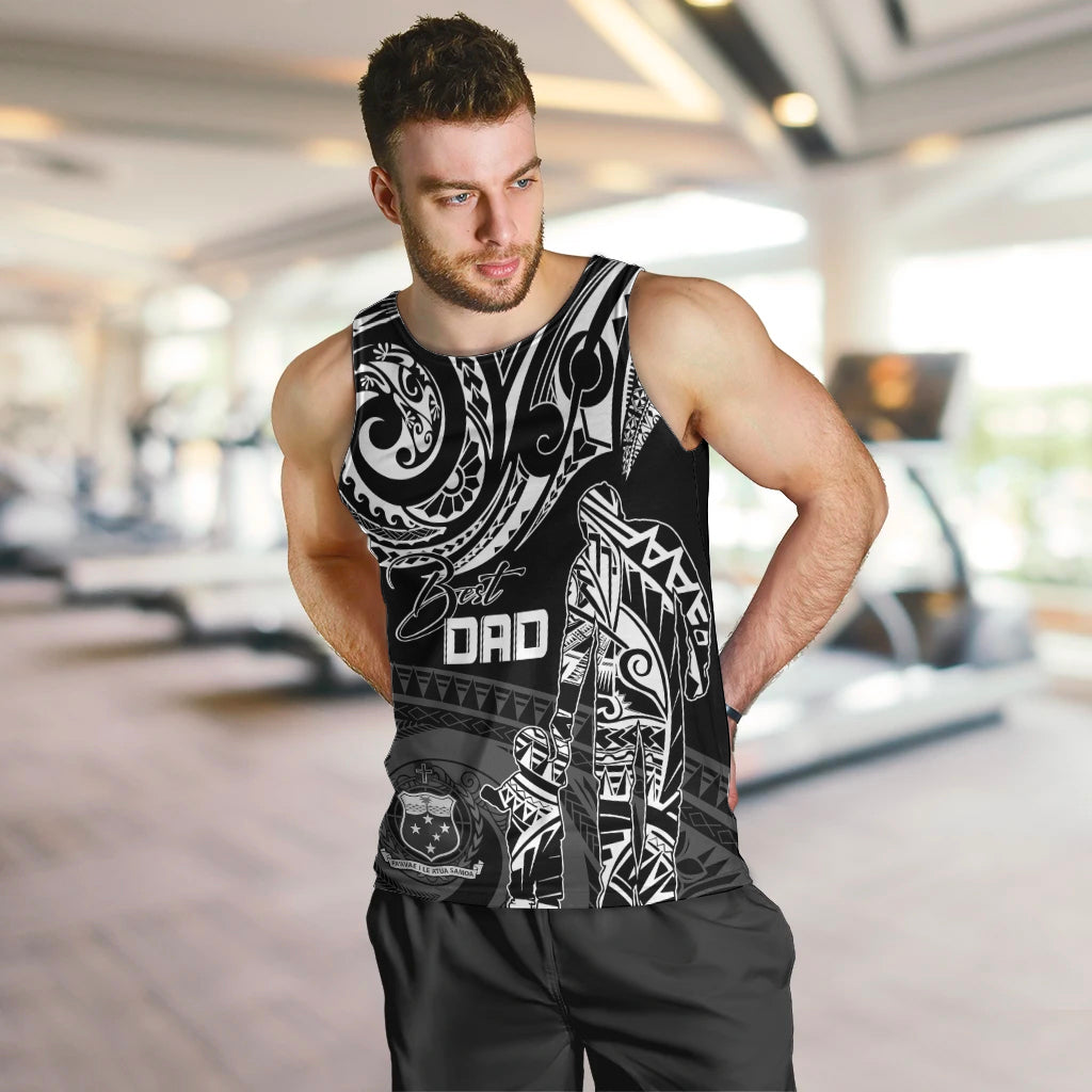 Personalised Father's Day Samoa Men Tank Top Polynesian Dad & Kid LT7 - Polynesian Pride