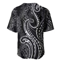 Polynesia Plumeria Lei Baseball Jersey Black Curves Motif