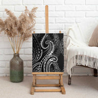 Polynesia Plumeria Lei Canvas Wall Art Black Curves Motif LT7 - Polynesian Pride