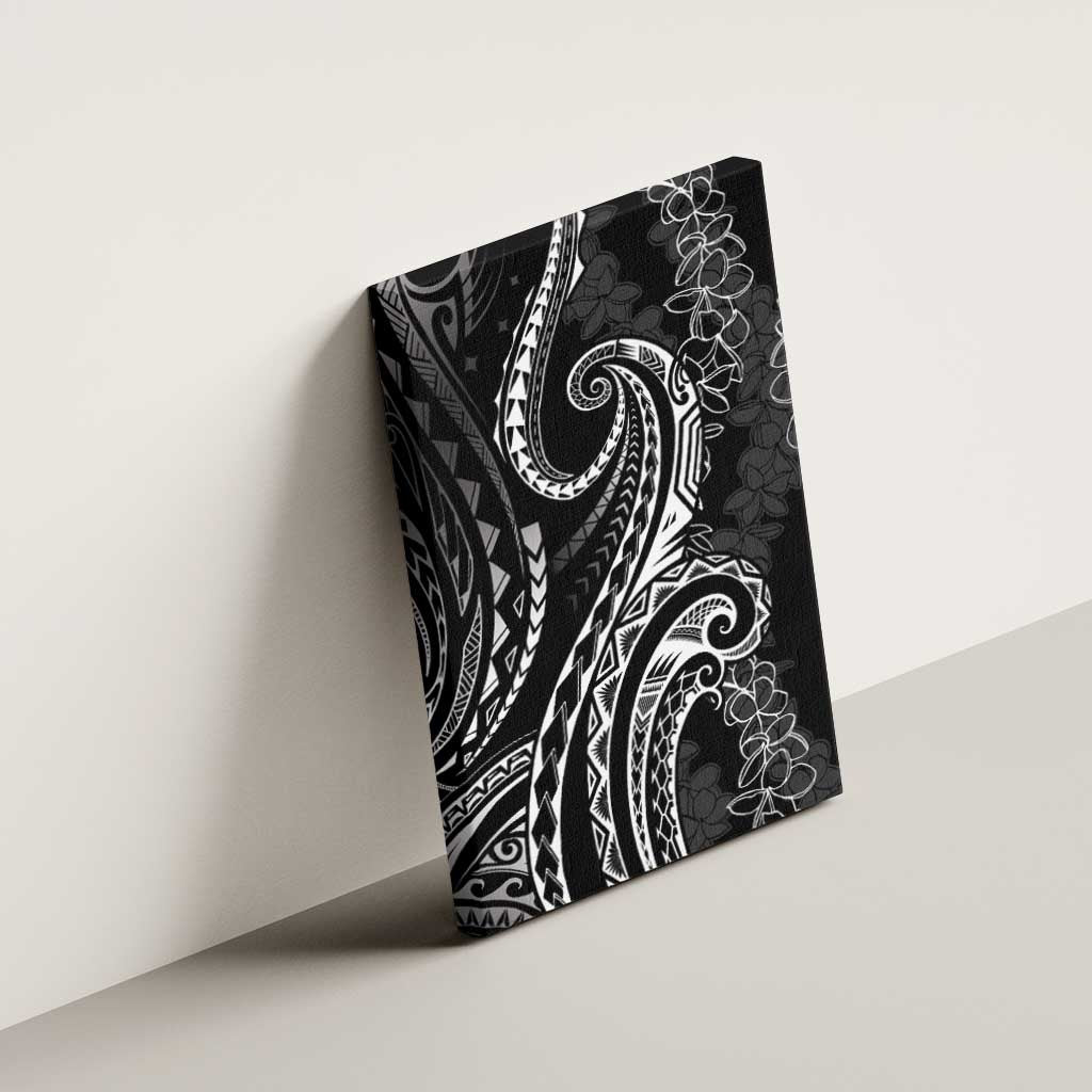 Polynesia Plumeria Lei Canvas Wall Art Black Curves Motif LT7 - Polynesian Pride