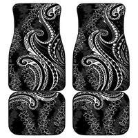 Polynesia Plumeria Lei Car Mats Black Curves Motif LT7 - Polynesian Pride