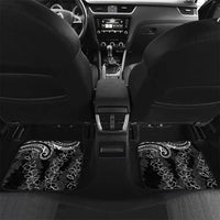 Polynesia Plumeria Lei Car Mats Black Curves Motif LT7 Set 2pcs - Back Black - Polynesian Pride
