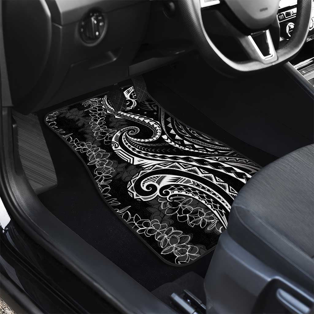 Polynesia Plumeria Lei Car Mats Black Curves Motif LT7 - Polynesian Pride