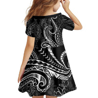 Polynesia Plumeria Lei Family Matching Mermaid Dress and Hawaiian Shirt Black Curves Motif