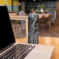 Polynesia Plumeria Lei Skinny Tumbler Black Curves Motif