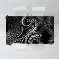 Polynesia Plumeria Lei Tablecloth Black Curves Motif LT7 Black - Polynesian Pride