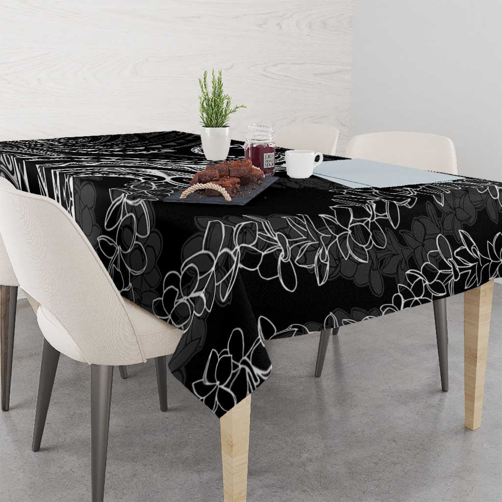 Polynesia Plumeria Lei Tablecloth Black Curves Motif LT7 - Polynesian Pride