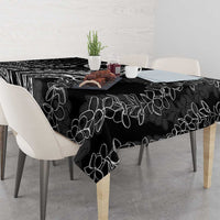 Polynesia Plumeria Lei Tablecloth Black Curves Motif LT7 - Polynesian Pride