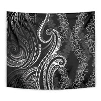 Polynesia Plumeria Lei Tapestry Black Curves Motif