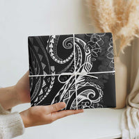 Polynesia Plumeria Lei Wrapping Paper Black Curves Motif LT7 - Polynesian Pride