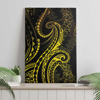 Polynesia Plumeria Lei Canvas Wall Art Black Gold Curves Motif LT7 - Polynesian Pride