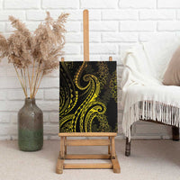 Polynesia Plumeria Lei Canvas Wall Art Black Gold Curves Motif LT7 - Polynesian Pride