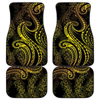Polynesia Plumeria Lei Car Mats Black Gold Curves Motif LT7 - Polynesian Pride