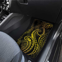 Polynesia Plumeria Lei Car Mats Black Gold Curves Motif LT7 - Polynesian Pride