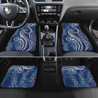 Polynesia Plumeria Lei Car Mats Navy Blue Curves Motif LT7 Set 4pcs Navy Blue - Polynesian Pride