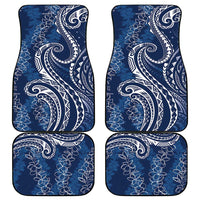 Polynesia Plumeria Lei Car Mats Navy Blue Curves Motif LT7 - Polynesian Pride