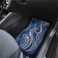 Polynesia Plumeria Lei Car Mats Navy Blue Curves Motif LT7 - Polynesian Pride