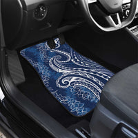 Polynesia Plumeria Lei Car Mats Navy Blue Curves Motif LT7 - Polynesian Pride