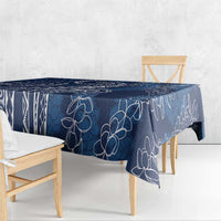 Polynesia Plumeria Lei Tablecloth Navy Blue Curves Motif LT7 - Polynesian Pride