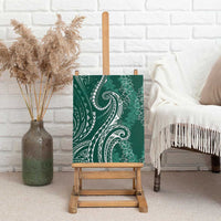 Polynesia Plumeria Lei Canvas Wall Art Sage Green Curves Motif LT7 - Polynesian Pride