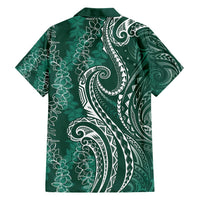 Polynesia Plumeria Lei Hawaiian Shirt Sage Green Curves Motif LT7 - Polynesian Pride
