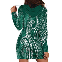 Polynesia Plumeria Lei Hoodie Dress Sage Green Curves Motif