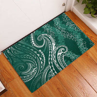Polynesia Plumeria Lei Rubber Doormat Sage Green Curves Motif LT7 - Polynesian Pride