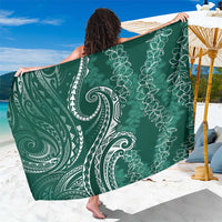 Polynesia Plumeria Lei Sarong Sage Green Curves Motif