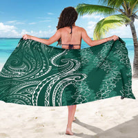 Polynesia Plumeria Lei Sarong Sage Green Curves Motif