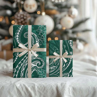 Polynesia Plumeria Lei Wrapping Paper Sage Green Curves Motif LT7 - Polynesian Pride