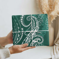 Polynesia Plumeria Lei Wrapping Paper Sage Green Curves Motif LT7 - Polynesian Pride