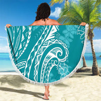 Polynesia Plumeria Lei Beach Blanket Teal Curves Motif LT7 - Polynesian Pride